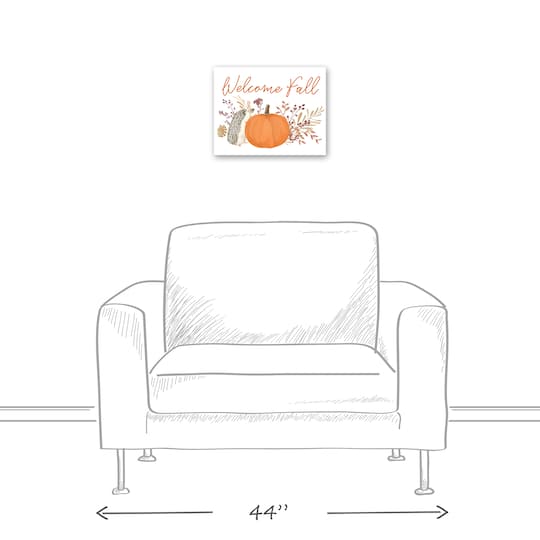 Welcome Fall Hedgehog Canvas Wall Art